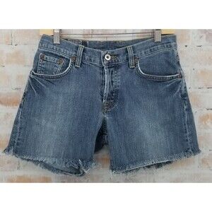 Vtg Lucky Brand Easy Rider Denim Cut-Off Shorts Women's 2 Button Fly 5" Inseam